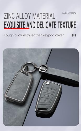 Funda para llave de coche VW Passat 2017 2018 protectora de 3 botones gris 6