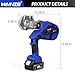 MMNZE Electric Hydraulic Cable Lug Crimper Pliers Rechargeable Crimping Tool 6 Ton Electrical Terminal Cable Wire Fiber Crimper Kit with 11 Dies (MZ-MKZ-300)