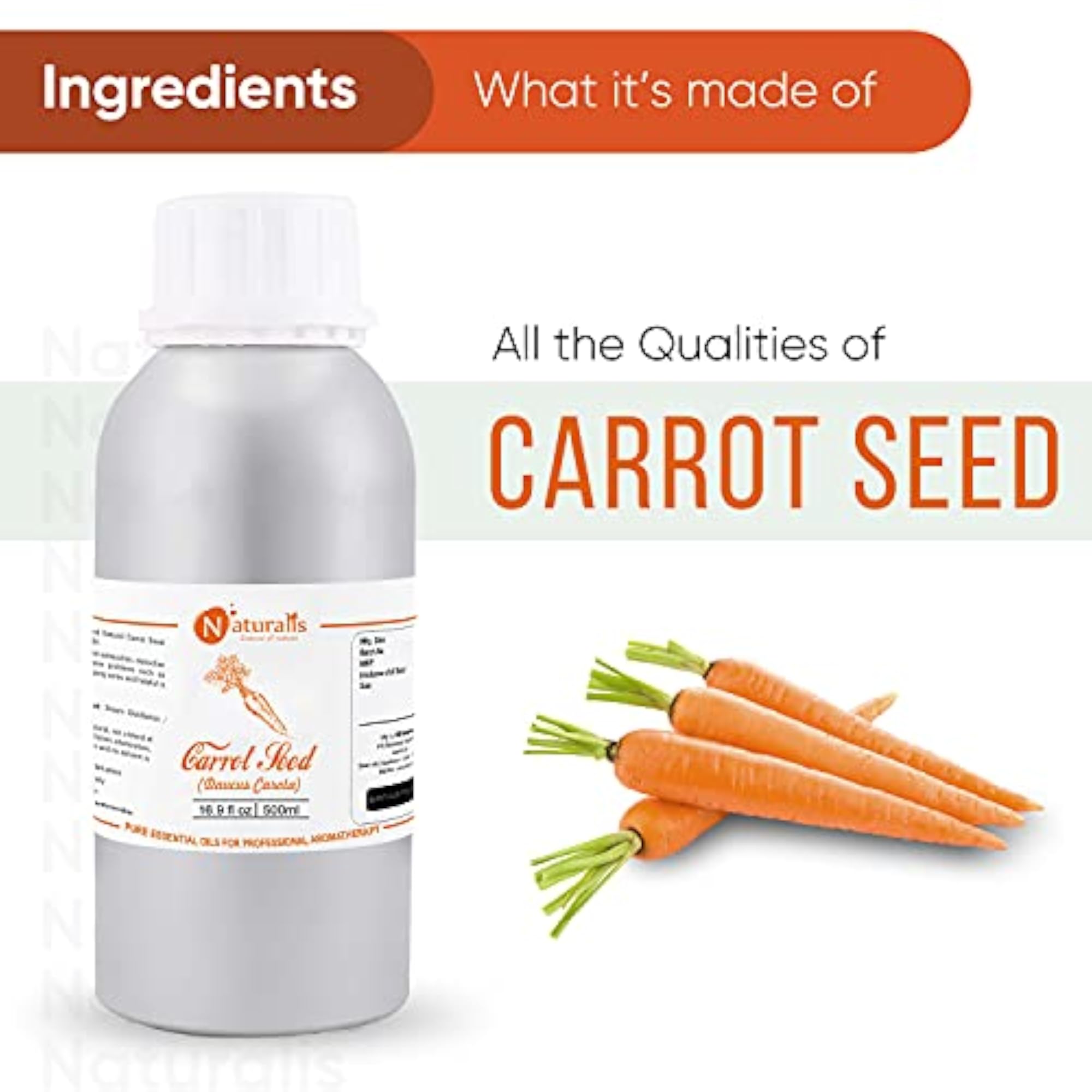 Essence of Nature Carrot Seed Essential Oil, 500ml
