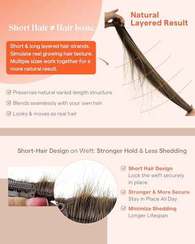 Image of Sunny Hair Clip in Hair Extensions Real Human Hair Brown 26 Inch 165g | Real Hair Clip in Extensions Human Hair Balayage, Extra Long Hair and Fuller Ends with Soft Shiny Hair for Prom Hairstyles