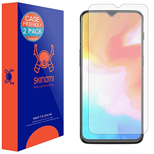 Skinomi MatteSkin [2-Pack] Anti-Glare (Case Compatible) TPU Screen Protector for OnePlus 6T Anti-Bubble Matte Film