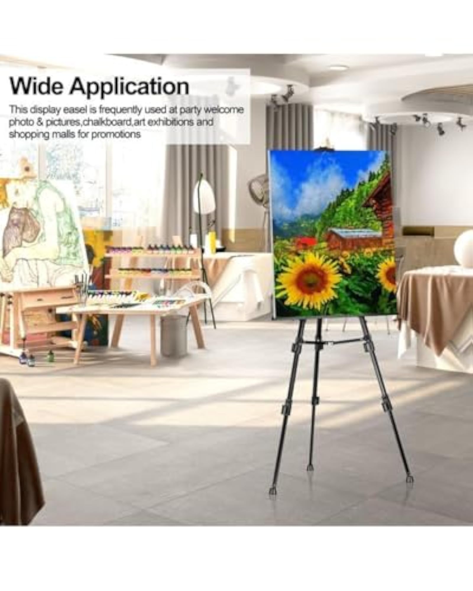 SNOOGGG Foldable Heavy Duty Iron Easel Stand