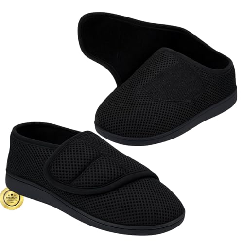 OrtoPrime Zapatillas Ortopédicas MUJER y HOMBRE Zapatos Pies Anchos - Calzado de Mujer Ancho Especial PIES HINCHADOS - Zapatillas de estar por Casa Mujer Ancho Especial TALLA L 43-44