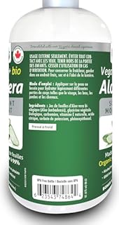 475ml (16oz) ORGANIC Aloe Vera, Vegan + Soothing Moisturizer, 99% PURE, Cold Pressed, Made in Canada