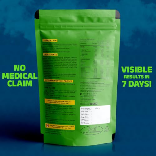 Image of B12 Green Food Powder, 400g | Plant Based Vitamin B12 Supplement (B12GreenFood Powder) | Vitamin B1, B2, B3, B6, B9,C & A | Boost Energy Level, Good For Digestion & Stress, For Men & Women