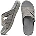 KuaiLu Womens Fashion Orthotic Slides Ladies Lightweight Athletic Yoga Mat Walking Sandals Slip On Thick Cushion Recovery Slippers Sandles Comfortable Plantar Fasciitis Arch Support Grey Size 8