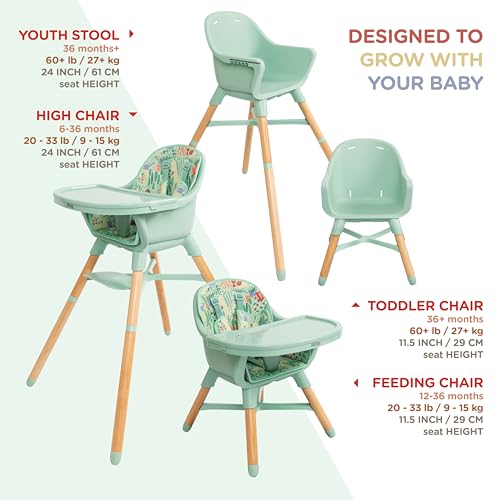 image for Nuby 4-in-1 Baby High Chair Seat with Removable Tray - 6+ Months to 3 