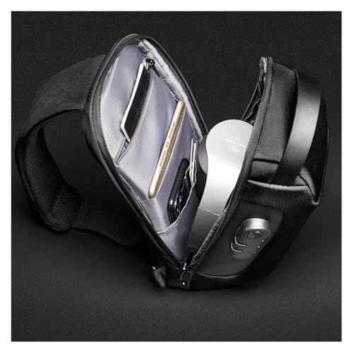 Bolsa de pecho para hombre espaciosa, bolsa cruzada SCRUBY para llevar todo sin peso 6