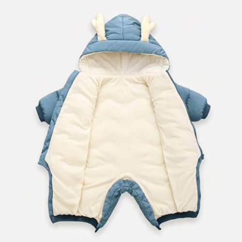 Baby winter overall met capuchon sneeuwpak katoen gevoerd dikke rompers met voeten slaapromper warme voering eland… - Image 5