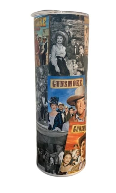 Western Gunsmoke drinking stainless steel 20 ounce tumbler