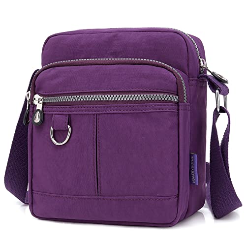 Shoulder Handbags for Women Multiple Pockets Crossbody Purse Bags Waterproof Nylon Messenger Bag