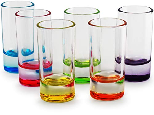 image for Circleware Paradise Shot, Set of 6, Assorted Color Bottoms Limited Edi