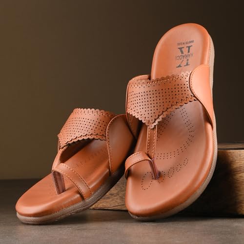 Image of Karaddi Women's Flats Heel | Back Open Fashion Sandals for Ladies Kolhapui Chappal | Stylish Thong Sandal