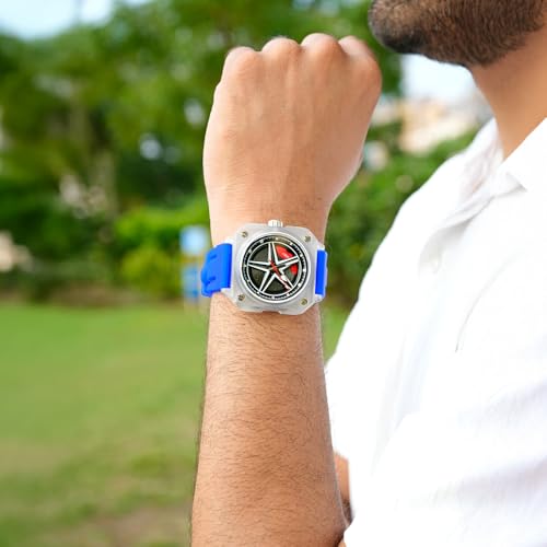 Image of SKMEI Silicone Men's Analog Quartz Sports Watch Waterproof & Trendy Wheels Rolling Design 2362