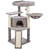 TRIXIE Adriana Plush & Sisal 2-Level 41.7' Cat Tree with Scratching Posts & Condo, Gray