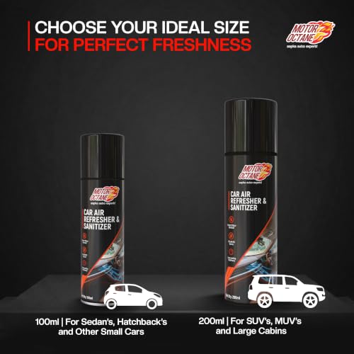 Image of Car Air Refresher & Sanitizer Spray | 100ml (115g) | AC Disinfectant, Sanitizes Cabin, Eliminates Odour, Refreshing Citrus Fragrance, Fresh New Car Smell | Single-Use Pack