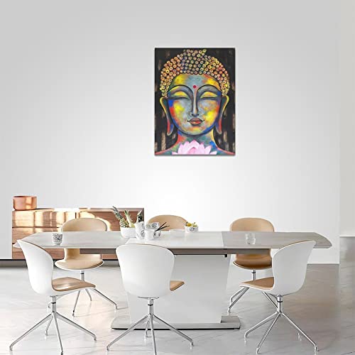 Buddha Wall Art Buddhist Meditation Wall Decor Lotus Flower Pictures Zen Spiritual Canvas Prints Abstract Buddha Painting Modern Home Framed Artwork For Living Room Bedroom Bathroom Yoga Room 12"X16" #TOP4