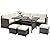 Tangkula 7 Pieces Wicker Patio Furniture Set, Rattan Sofa with Coffee Table, Ottomans & White Cushions, Sectional Conversation Sofa Set for Porch, Poolside, Balcony Yard Garden (White)