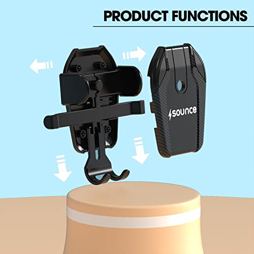 Image of Sounce Universal Car Mobile Holder with One Click Technology, 360 Rotational, Strong ABS Body, Compatible with 4 to 7 Inch Devices, Windshield and Dashboard Mobile Holder Mount for Car(Black)
