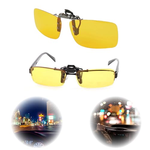 HOTMNTY Polarizadas Miopía Gafas de Visión Nocturna, Clip Gafas de Conducción Nocturna Polarizadas, Gafas de Sol de Visión Nocturna Unisex, Estilo de Clip Gafas de Sol, Antideslumbrantes, Ultraligero