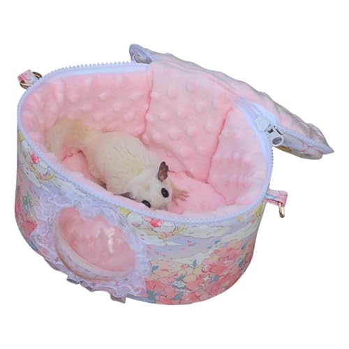 Transportín de hámster portátil con correa ajustable para erizo y bunny 2
