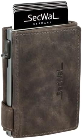 SecWal Kartenetui mit XXL Münzfach Druckknopf inkl. Geschenkbox - Made in Germany - Geldbörse inkl. Ebook für Damen und Herren - RFID Schutz Geldbeutel mit Wiener Schachtel (Hunter