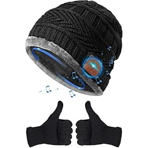 HIGHEVER Bluetooth Beanie Hat Stocking Stuffers for Men Women V5.0 Wireless Musical Bluetooth Cap Beanie with Speaker…
