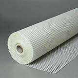 Rete in Fibra di Vetro 50m per Cappotto Sotto Intonaco - 160 gr/m² - Maglia 4x4 mm, Bianco...