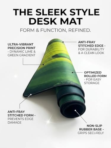 Image of Saco XXL Gaming Mouse Pad for PC - Large Desk Mat 900x400x3mm, Extended Non-Slip Rubber Base, Waterproof Surface, Green Valley Theme, Big Keyboard Mouse Pad for Office & Home Setups