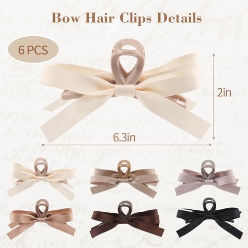 Pinzas para cabello de moño satinado 6 piezas miniatura 2