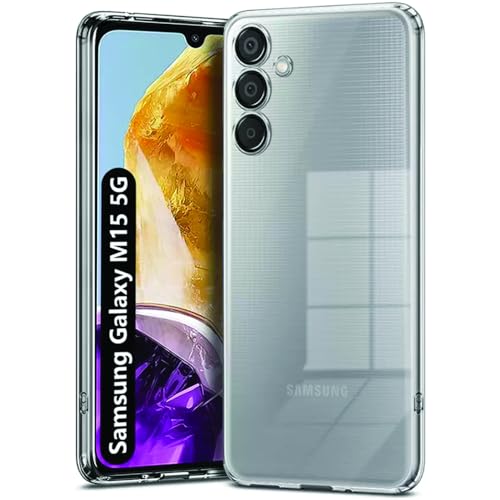 Amazon Brand – Solimo Ultra-Hybrid Clear Back Case Cover for Samsung Galaxy M15 5G Prime Edition | M15 5G | F15 5G Shockproof Drop & Camera Protection Bump – Transparent- Best and cheap mobile covers in India