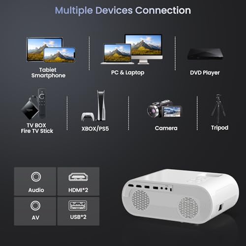 Hompow T20 Projector, Native 1080P Full Hd Bluetooth Projector thumb #4