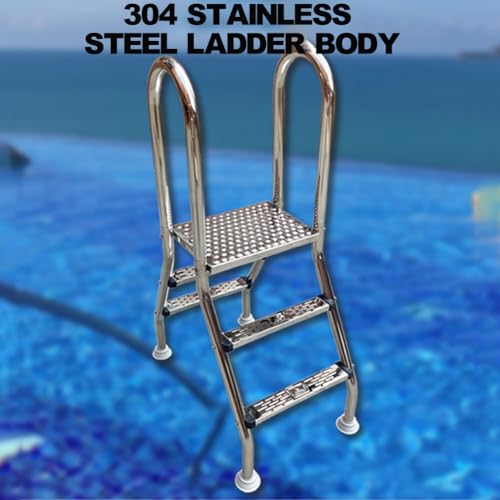 Escalera para piscina doble con 2 peldaños de acero inoxidable miniatura 2