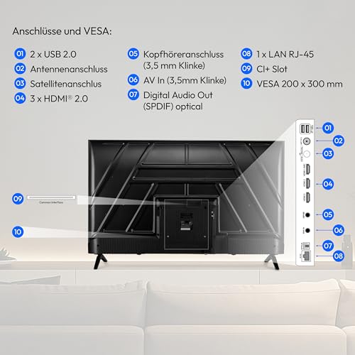 MEDION 138,8 cm (55 Zoll) Ultra HD Fernseher (Smart-TV, HDR10, VIDAA Store, HBO Max, MagentaTV, Prime Video, Disney+, DAZN, Paramount+… – Ansicht 6