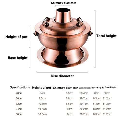 Olla tradicional para hotpot cobre 36cm plateada miniatura 4