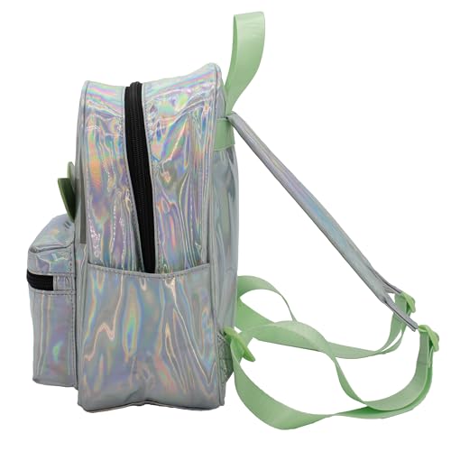 Disney StarWars Mandalorian Grogu Mini PU Backpack Purse, Baby Yoda Shoulder Bag with Epoxy Filled Metal Frog Charm, 10.5 Inch, Adjustable Straps, Faux Leather4