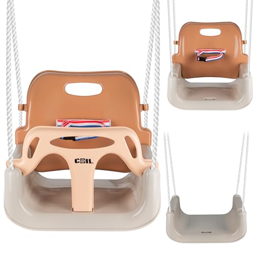 COIL Kinderschaukel Babyschaukel Outdoor 3-in-1 Schaukel Baby Verstellbarer Kinderschaukel Indoor mit Rückenlehne Schaukel Indoor Kinderschaukelsitz Kleinkind Schaukel