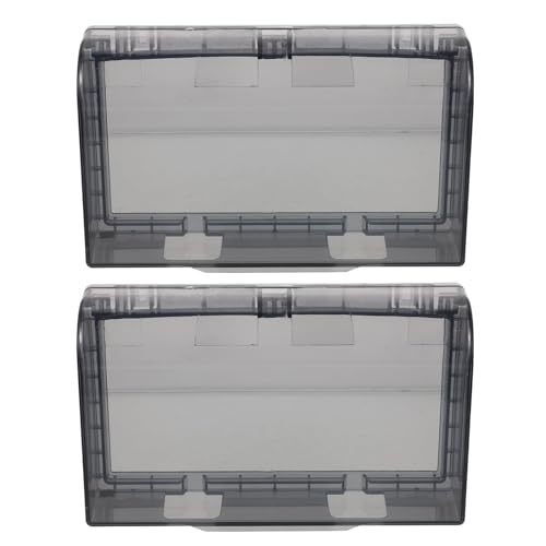 HOMSFOU 2Pcs Waterproof Wall Switch Socket Outlet Cover Transparent Double Wall Switch Protector Face Plate Panel Box for Bathroom, Living Room