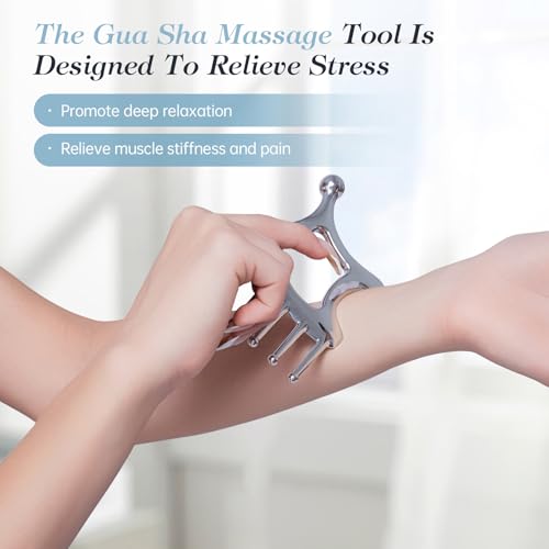 Gua Sha Tool with Handle,5in1 Scalp Massage Tool for Head&Face&Body, Protable Scalp Comb Guasha for Deep Relaxation and Relieving Pain, Acupressure and Trigger Point Tool for SPA - Image 6