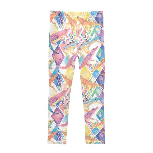 KLL Watercolor Crocodiles Toddler Girls' Leggings Fashion High Waisted Leg Yoga Pants Sports2