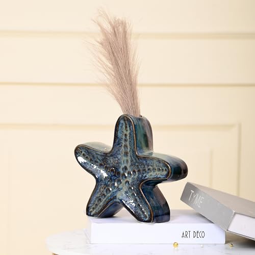 Image of Amazon Basics Star Fish Shape Flower Pot Ceramic for Home Decor (Pack of 1, White)