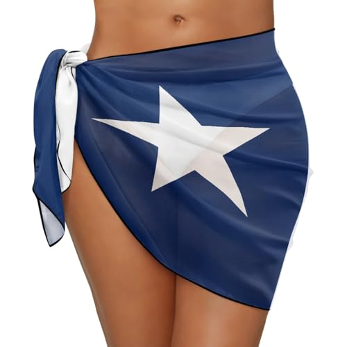 RYQAO Texas State Flag Swim Cover Up for Women Sarong Coverups