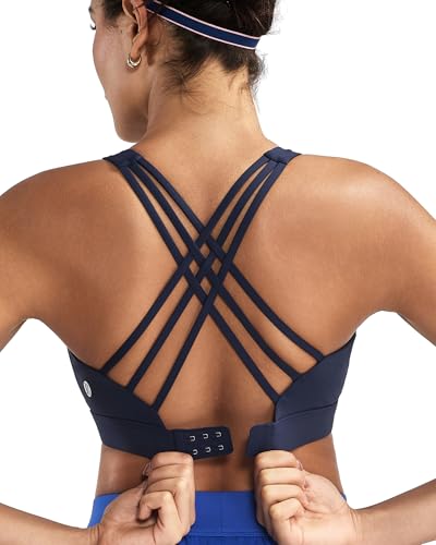 Image of RUNNING GIRL Sports Bras for Women,Crisscross Back High Impact Sports Bra with Hook Closure Workout Supportive Bra