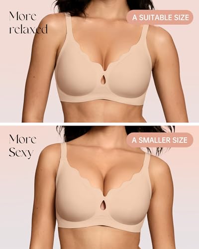 Image of ProKloud Bras for Women No Underwire Wireless Jelly Bras Full Coverage Seamless Push Up Bralettes Support Tshirt Bra