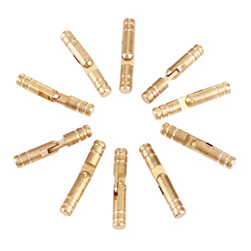 LEVINE Barrel Hinges, Cabinet Butt Hinge,Folding Door Hinges,10Pcs Pure Copper Brass Wine Jewelry Box Hidden Invisible Concealed Barrel Hinge for Furniture Finely Machined Mechanisms
