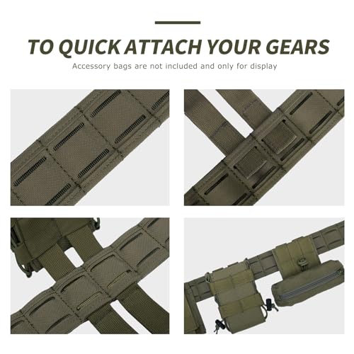 YAKEDA Tactical Airsoft Battle Belt–Men's Molle Belts 1.75" & 1.5" Rigger Heavy Duty Belt (Tan, L)4