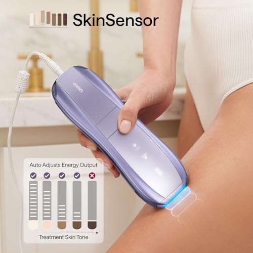 Image of Ulike Air 10 IPL Laser Hair Removal for Women & Men, 65F Ice-Cooling, Dual Lights, Skin Sensor & SHR Mode for Nearly Painless, Long-Lasting Hair Removal, Includes Leather Case, Purple