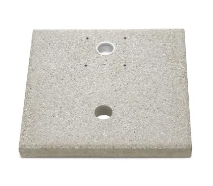 Fontana in metallo da giardino con capiente vaschetta rettangolare e base in cemento 40 x 40 cm, BEL-FER modello 42/QVR colore Antracite