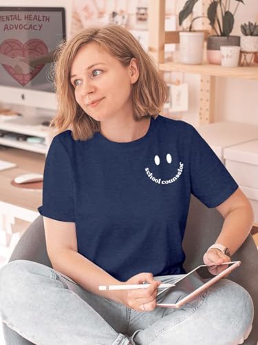 Women's School Counselor Shirt Mental Health Shirts Short Sleeve Mental Health Positive Graphic Tops4