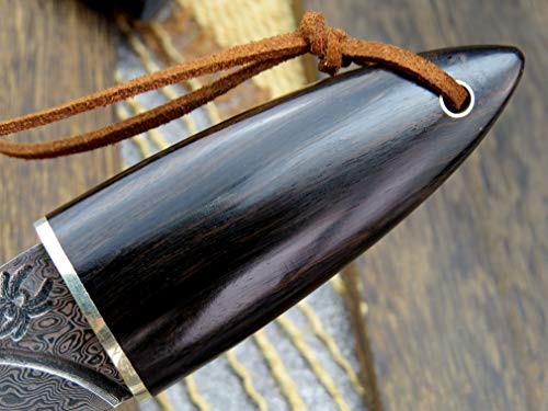 Sitivien St201 Damascus Steel Fixed Blade Knife, Vg10 Core Blade And Ebony Wood Handle Knife, Edc Handmade Pocket Knife For Outdoor, Camping, Hiking, Hunting(Ebony Wood Sheath) … #TOP4